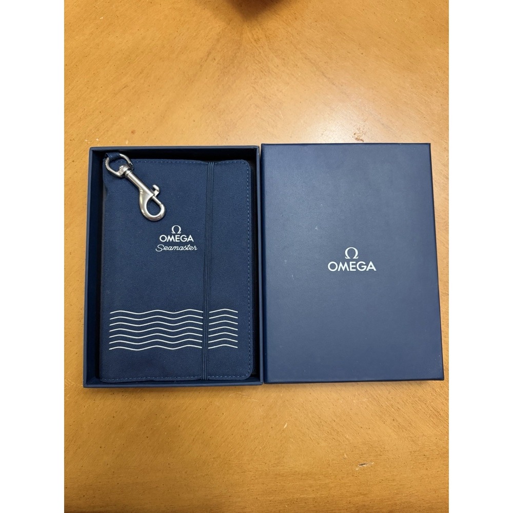 OMEGA Seamaster Notebook and Pencil Set Men's Unisex Navy Blue Waterproof New